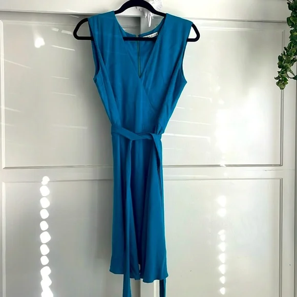 Alice Olivia Dresses Alice Olivia Teal Turquoise Aqua Faux